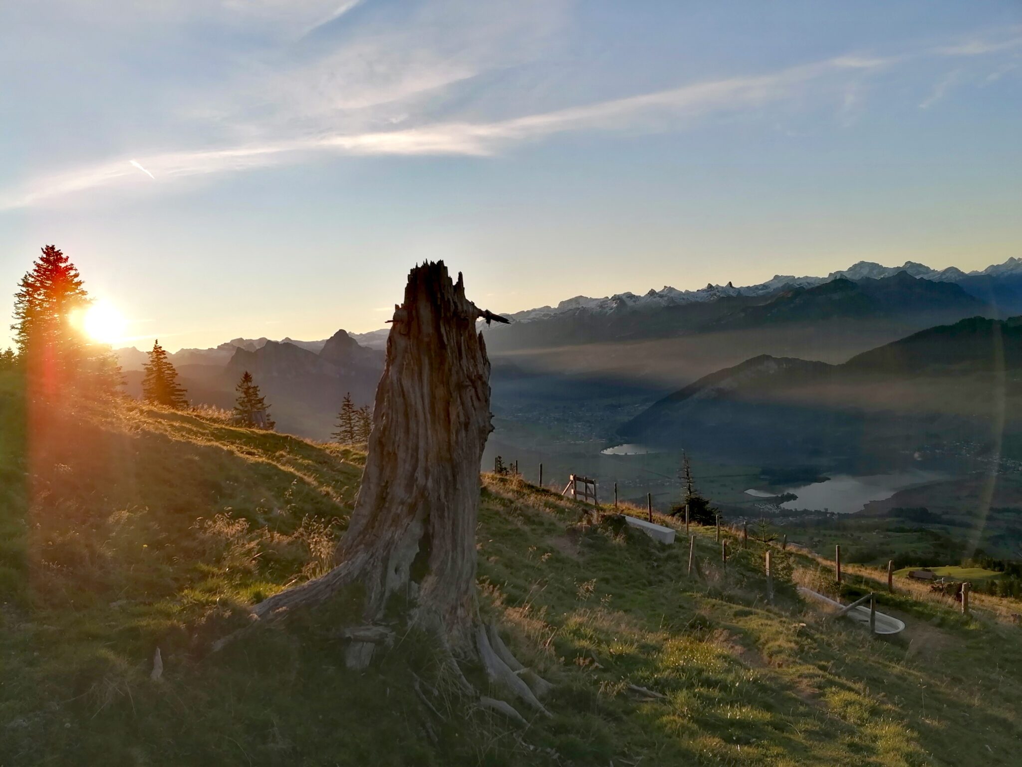 Zunächst gemächlich auf Waldtrails, dann steiler Aufstieg inmitten des Bergsturz-Gebietes. Hier ist eher Speed-Hiking angesagt. Auf Gnipen wunderschöne Aussicht auf den Zugersee, Mountain-Spirit pur! Downhill teils auf Trails, Forst- und teils ansphaltierten Wegen.